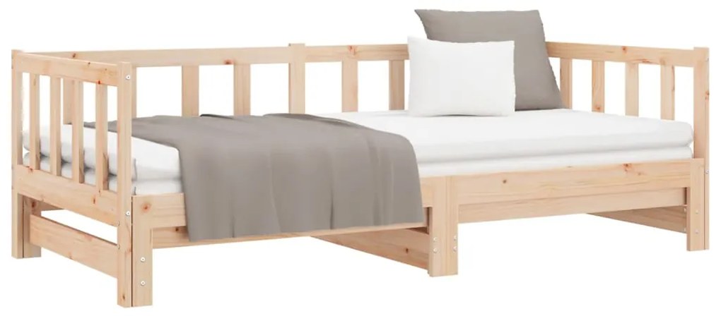 Sofá-cama com gavetão 90x200 cm madeira de pinho maciça
