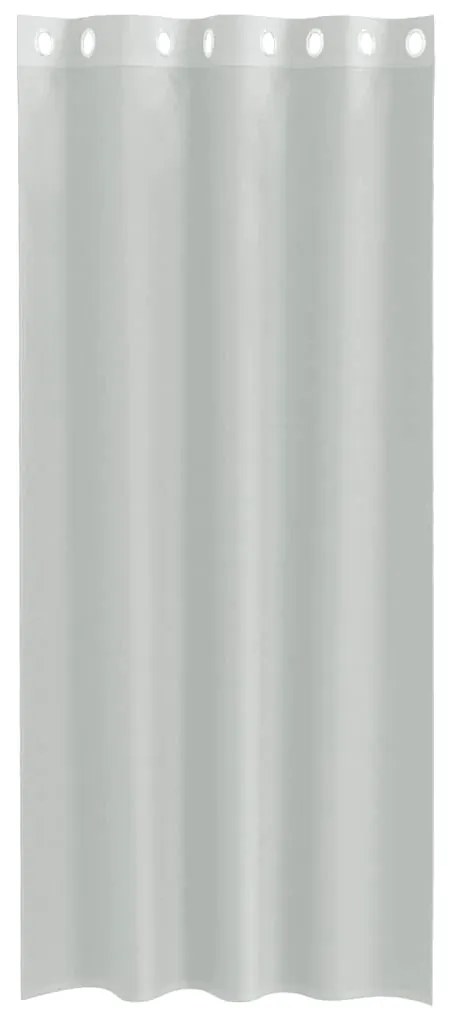 Cortinas de voile com ilhós 2 pcs cinzento-claro 140x225 cm