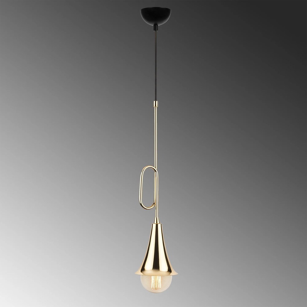 Candeeiro de Teto Sarmal – Dourado/Preto – Diâmetro 13 cm, Altura 154