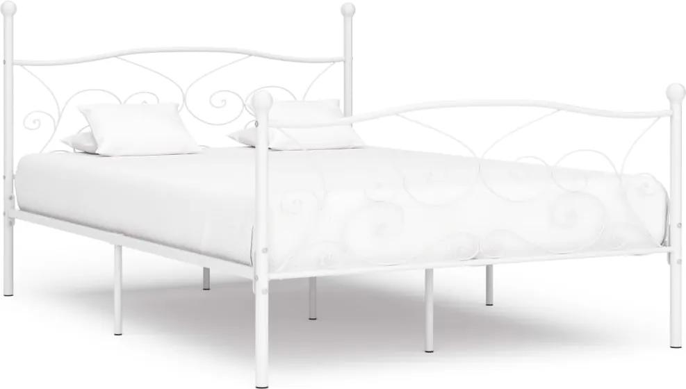 Estrutura de cama com estrado de ripas 120x200 cm metal branco
