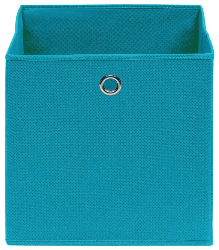 Caixas arrumação 10 pcs 28x28x28 cm tecido-não-tecido azul-bebé