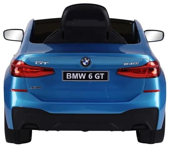 Carro Elétrico infantil BMW 6 GT 12v, módulo de música, banco em pele, pneus de borracha EVA Azul