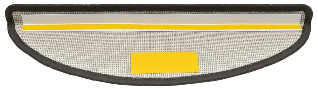 Tapetes de escada 15 pcs 56x17x3 cm cinzento escuro