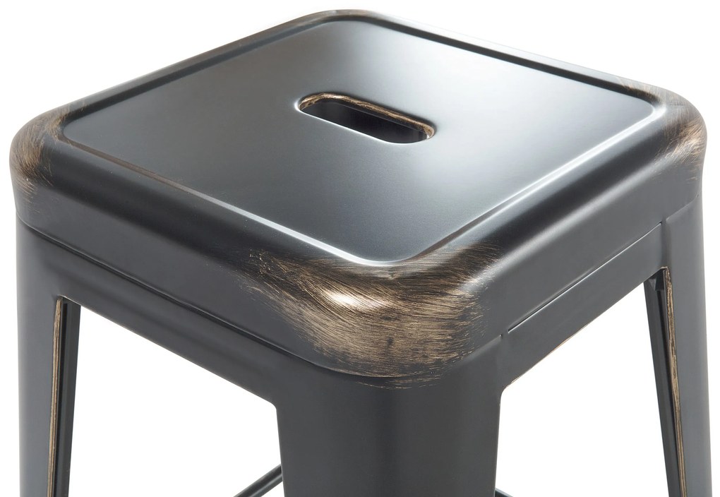 Conjunto de 2 bancos de bar em aço preto e dourado 60 cm CABRILLO Beliani