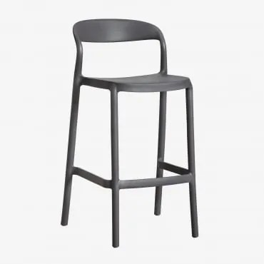 Banco Alto De Jardim Empilhável Em Polipropileno Brenza Cinza Grafito & ↑65 Cm - Sklum