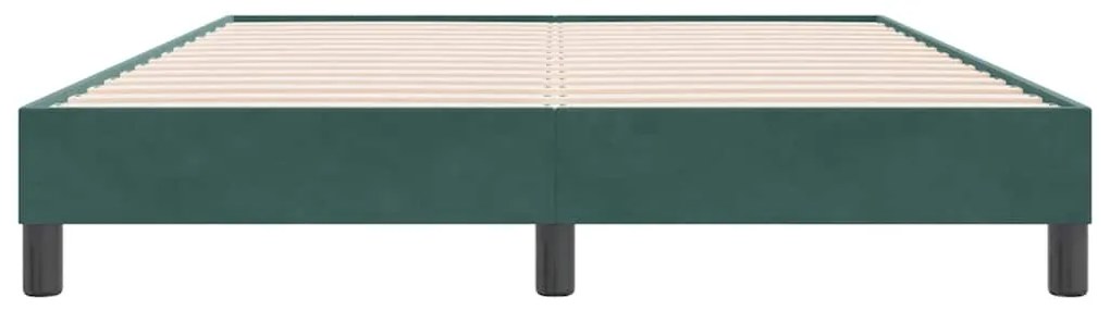 Estrutura de cama sem colchão 140x220 cm veludo verde-escuro