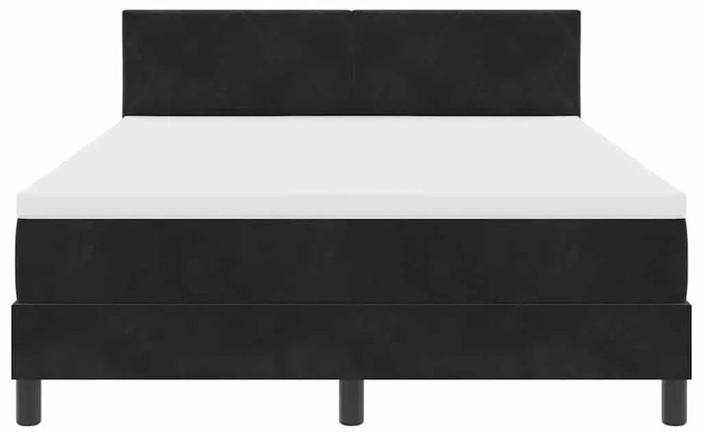 Cama Box com Colchão e LED preto 140x200 cm Veludo