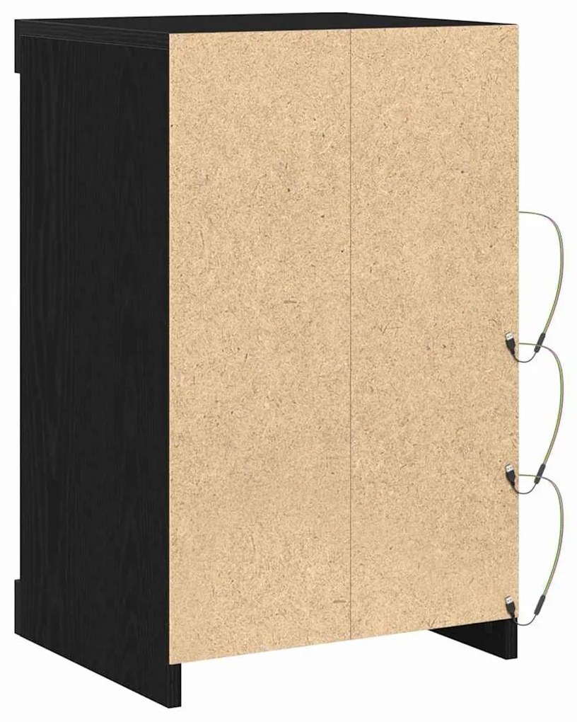 Buffet vidaXL com Luzes LED Carvalho Preto 41x37x67 cm