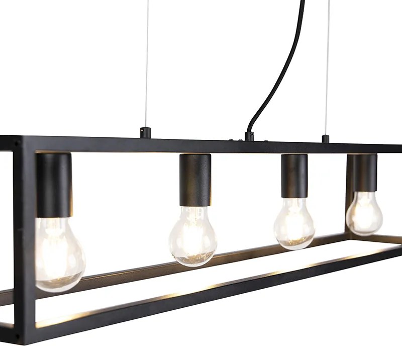 Candeeiro de suspensão industrial preto - Cage 4 Industrial
