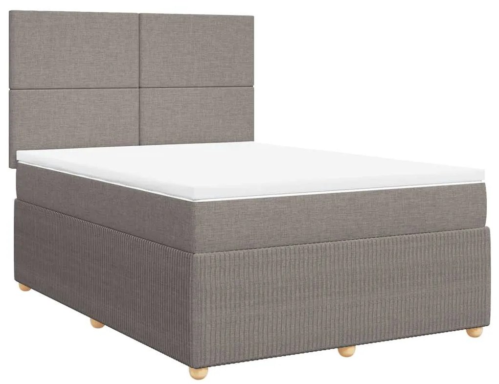 Cama com molas/colchão 160x200 cm tecido castanho-acinzentado