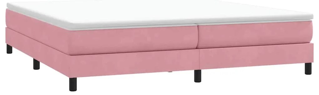 Cama com molas sem colchão 200x210 cm veludo rosa
