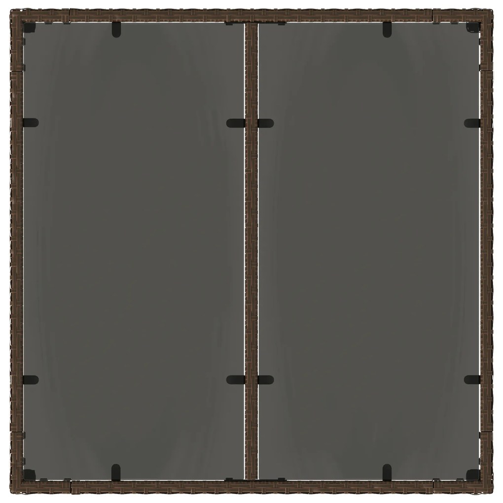 Conjunto de Jantar de Jardim 3 Peças com Almofadas Castanho Polyrattan