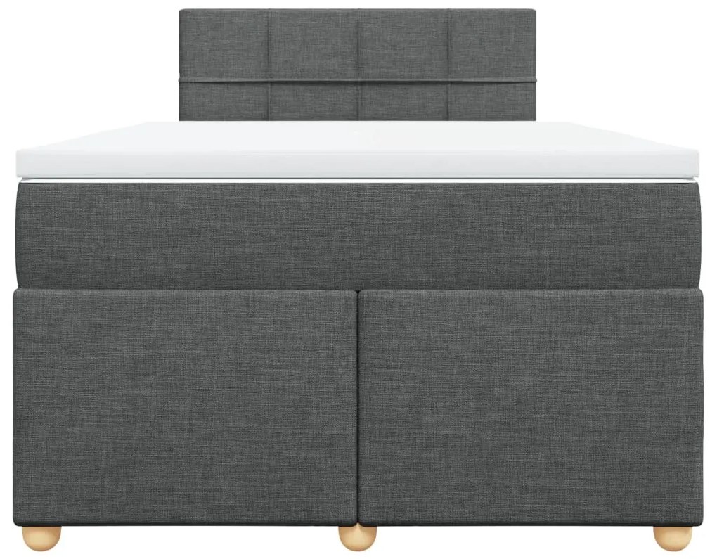 Cama boxspring com colchão 120x190 cm tecido cinzento-escuro