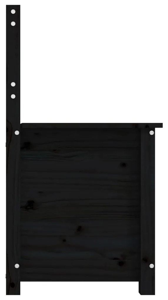 Banco 80x41x77 cm madeira de pinho maciça preto