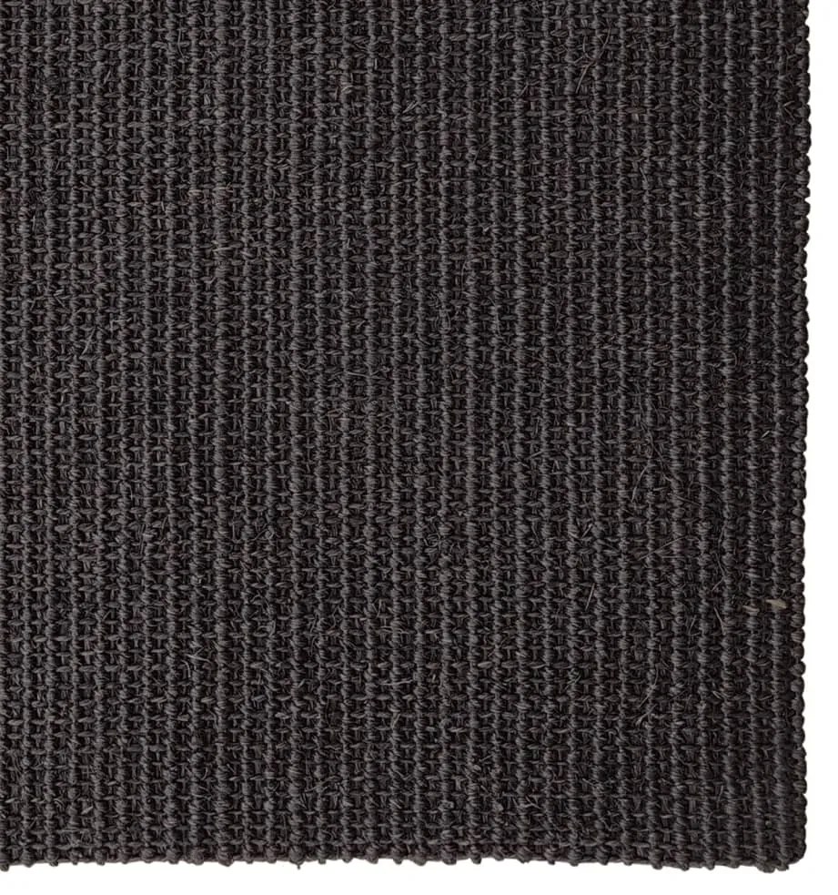 Tapete de sisal para poste arranhador 80x250 cm preto