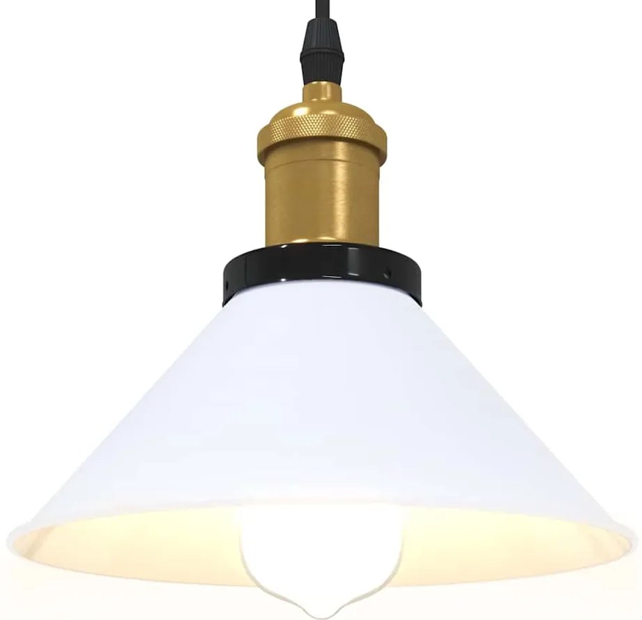 Candeeiro suspenso regulável altura E27 branco brilhante Ø22cm