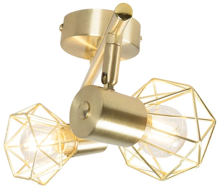 Projetores Art Deco em latão inclináveis e rotativos 2-luzes - Mosh Moderno