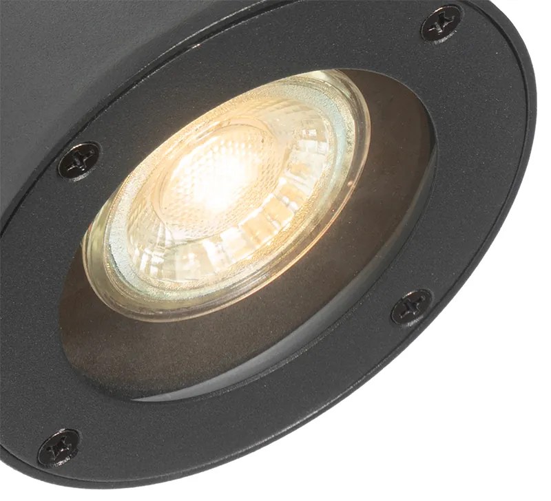 Candeeiro de parede exterior moderno preto IP44 ajustável - Ciara