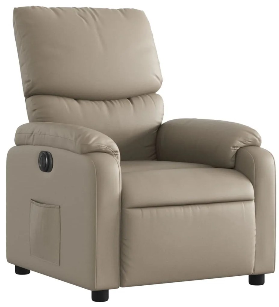 Poltrona reclinável elétrica couro artificial cor cappuccino