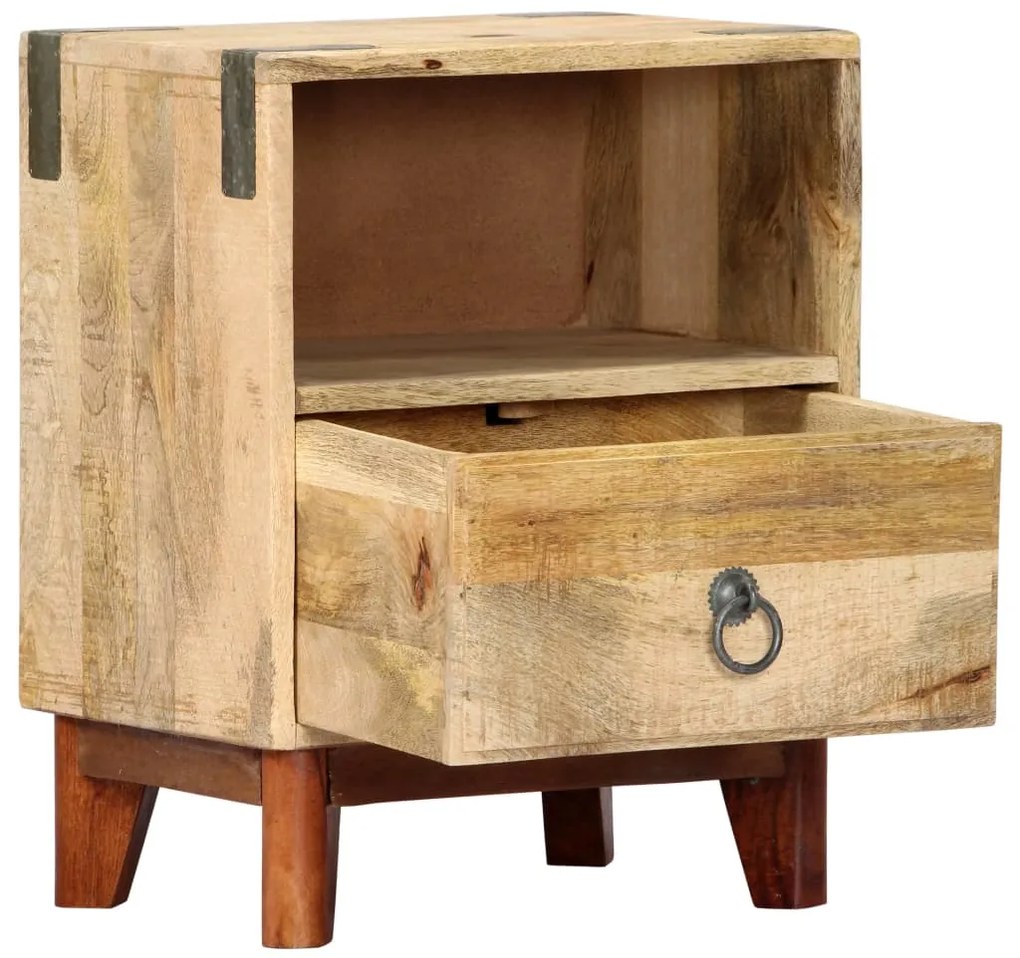 Mesa de cabeceira 40x30x52 cm madeira mangueira áspera maciça