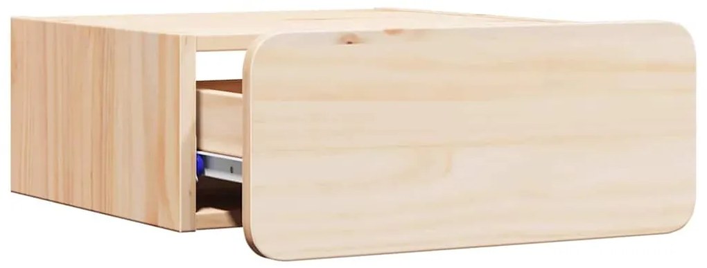 Mesa de Cabeceira Montada na Parede com gaveta 2 pcs Castanho