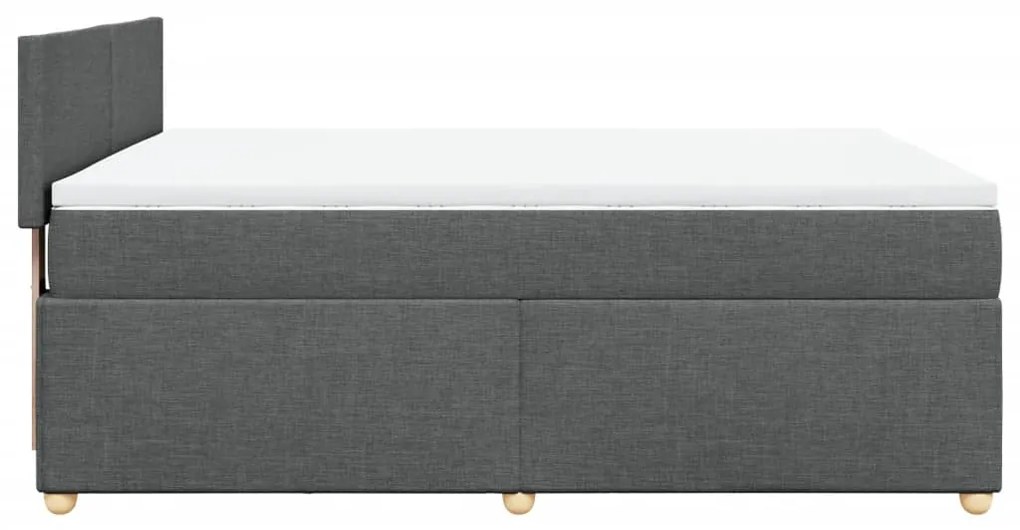 Cama com molas/colchão 140x200 cm tecido cinzento-escuro