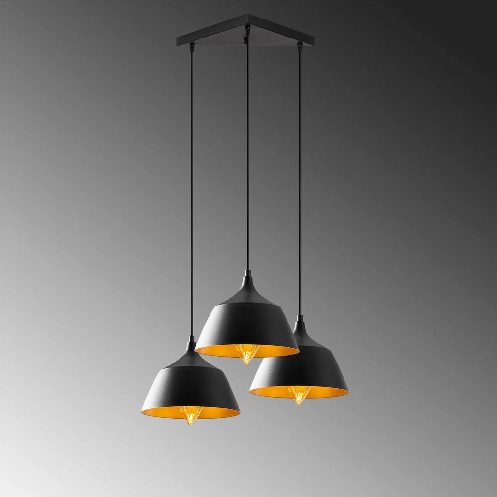 Candeeiro de Teto Dodo – Preto – 52 x 52 cm