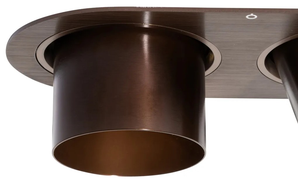 Set van 6 inbouwspots donkerbrons GU10 70mm kantelbaar 2-lichts - Installa