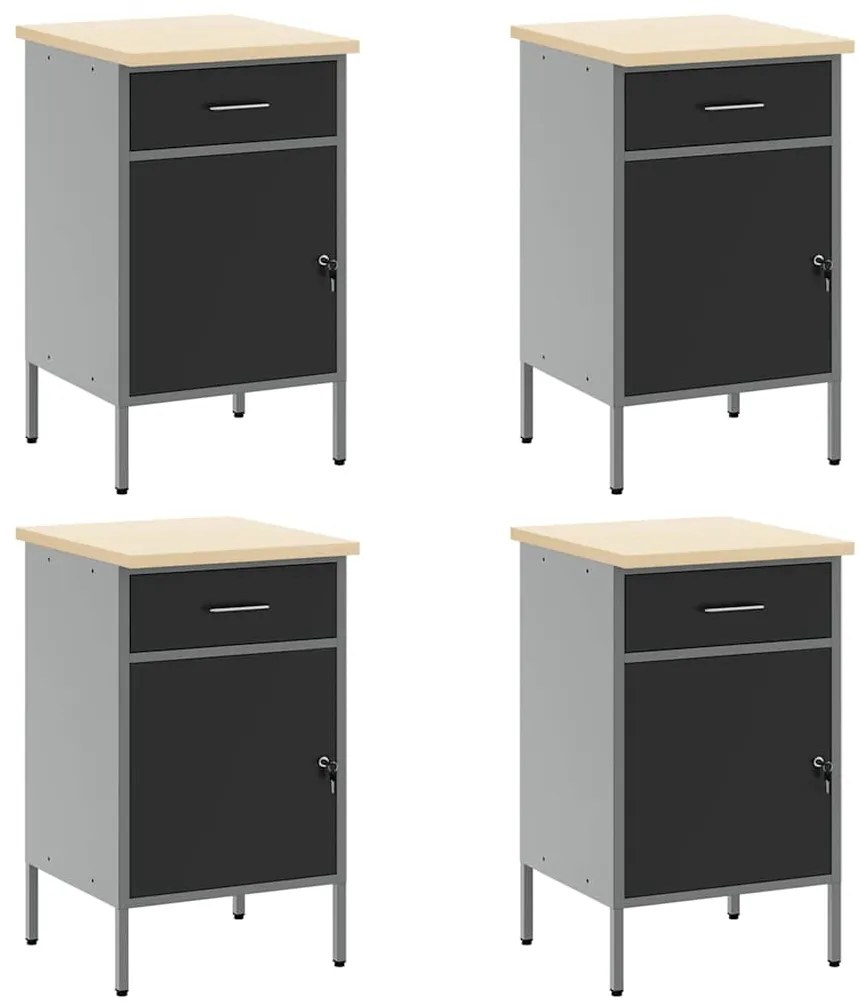 Conjunto de Armário e Painel de Ferramentas com 10 Peças vidaXL Preto