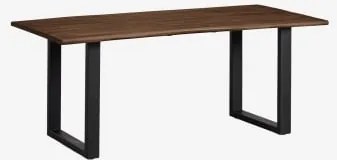 Mesa De Jantar Retangular 180x90 Cm Em Madeira E Aço Maupi Preto - Sklum