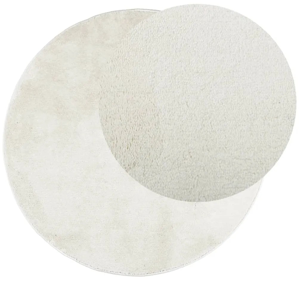 Tapete de pelo curto OVIEDO Ø 120 cm creme