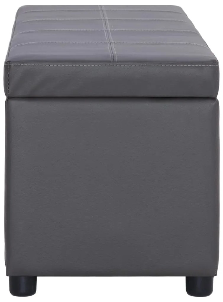 Banco c/ compartim. arrumação 116 cm couro artificial cinzento