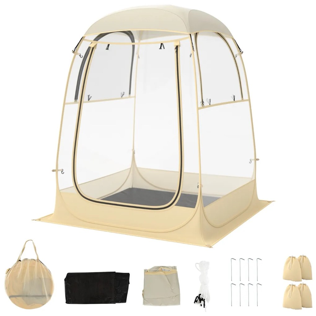 Tenda desportiva para 1-2 pessoas 128 x 128 x 158 cm Tenda Pop-Up instantânea à prova de intempéries portátil dobrável à prova de intempéries com saco