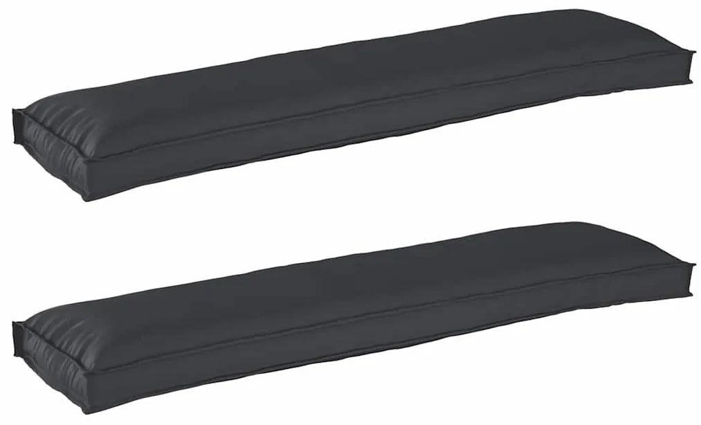 vidaXL Cushions para Palete para Banco 2 pcs Preto 150x40x8 cm Tecido Oxford