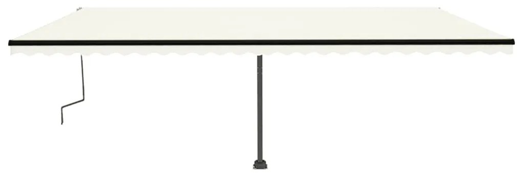 Toldo retrátil manual com LED 600x350 cm cor creme