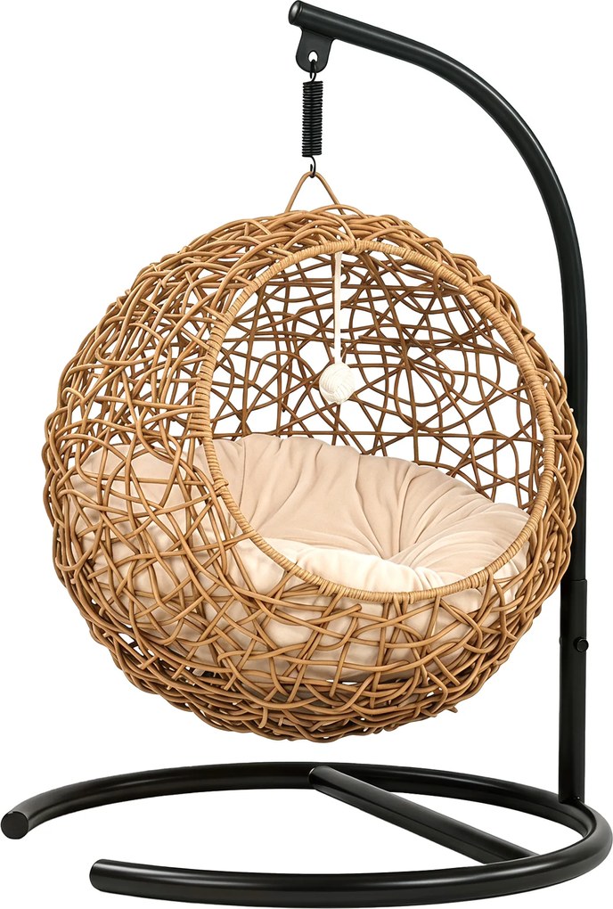 PawHut Cama trançada para gatos, Casa elevada em rattan para gatos com almofada lavável e bola de brincar, Esconderijo interior para gatos | Aosom Portugal