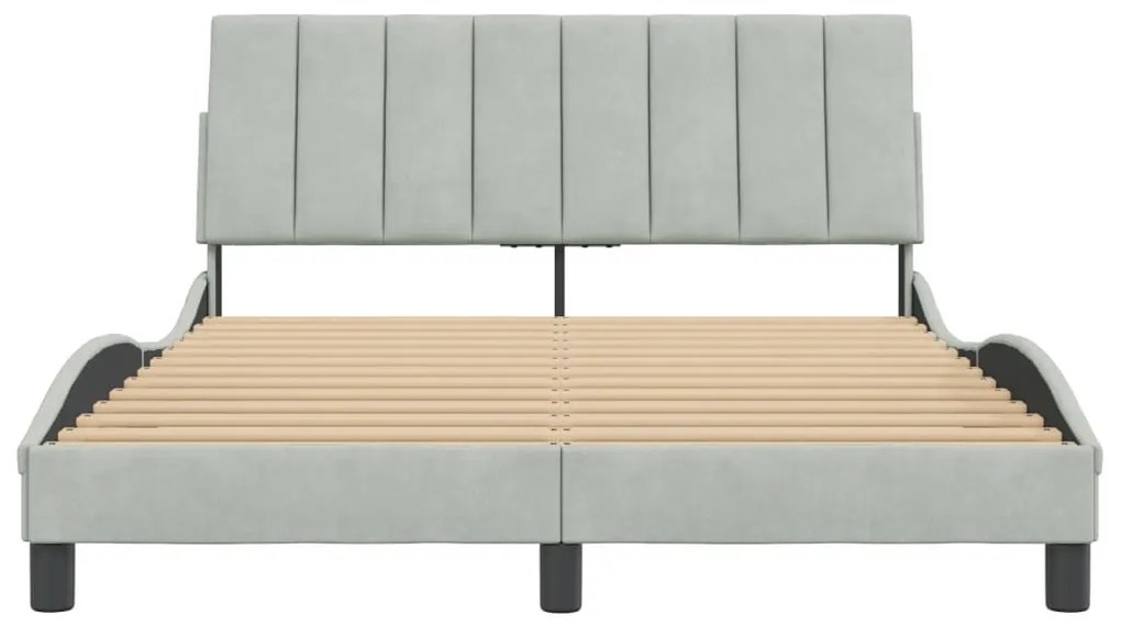 Estrutura de cama sem colchão 120x200 cm veludo cinzento-claro