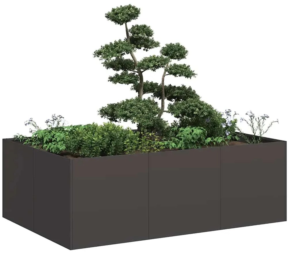 vidaXL Vaso floreira 120x80x40 cm aço preto