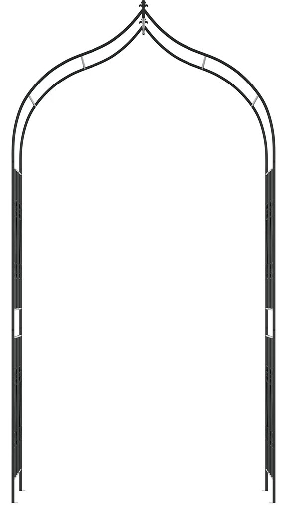 Outsunny Arco de Jardim de Metal Arco de Jardim para Plantas Trepadeiras Exterior Pátio 140x60x265 cm Preto