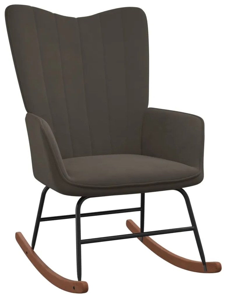 327744 vidaXL Cadeira de baloiço veludo cinzento-escuro
