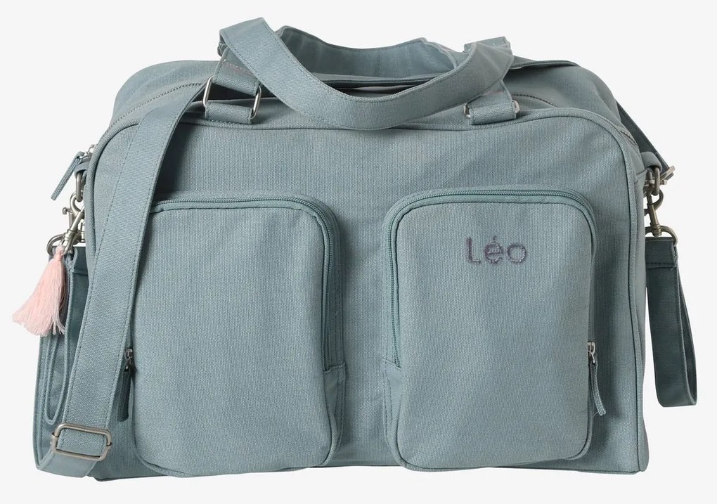 Saco muda-fraldas com vários bolsos, Family azul medio liso