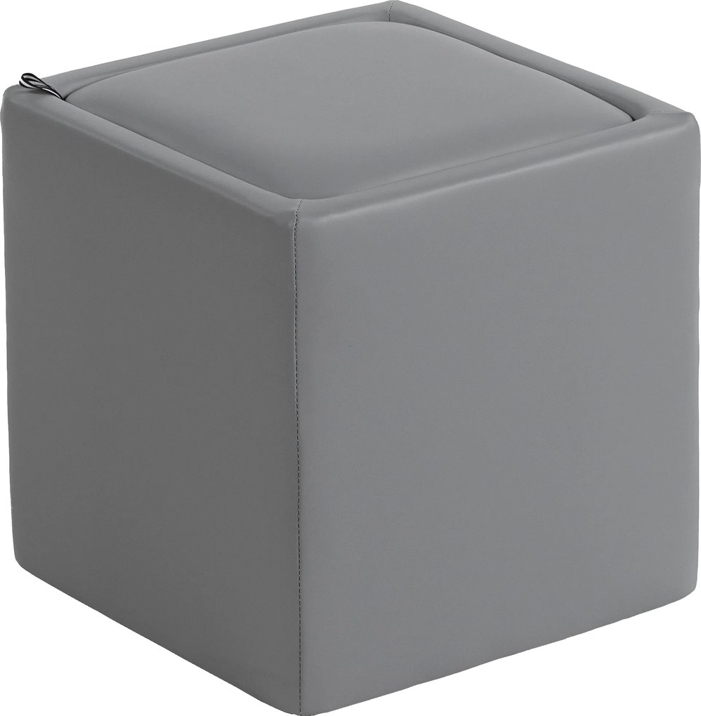 HOMCOM Pufe com Armazenamento Pufe com Tampa, Pufe Quadrado Cubo de Assento Couro Sintético 40 x 40 x 40 cm Cinza | Aosom Portugal