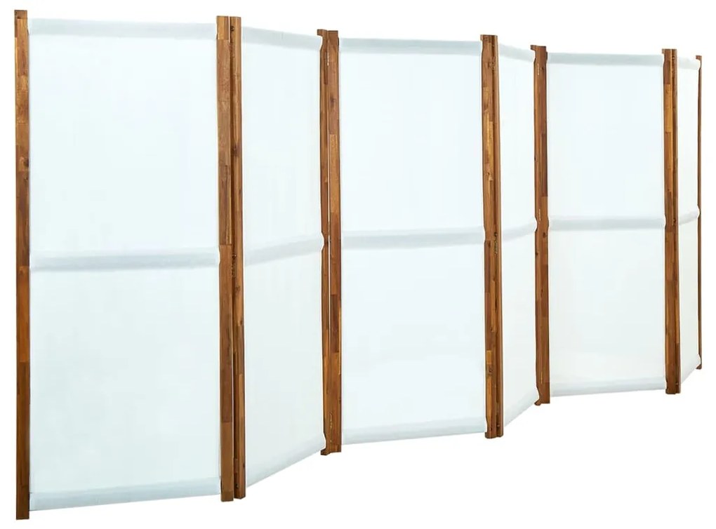 vidaXL Divisória de quarto com 6 painéis 420x170 cm branco nata