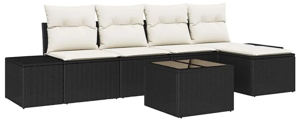 Sofá de Jardim 5 Peças com Almofadas em Rattan Sintético Marrom