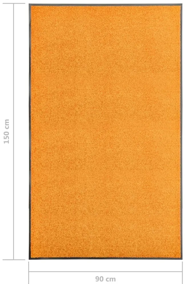 Tapete de porta lavável 90x150 cm laranja