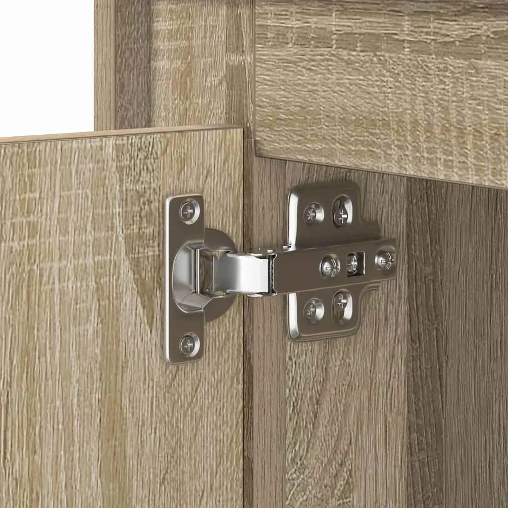 Mesa de cabeceira com luzes LED Carvalho Sonoma 44x34,5x45 cm
