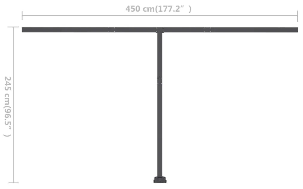 Toldo retrátil manual independente 400x300 cm cor creme