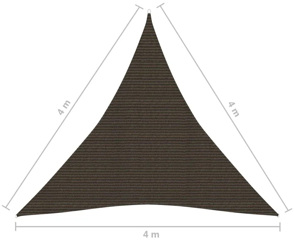 Para-sol estilo vela 160 g/m² 4x4x4 m PEAD castanho