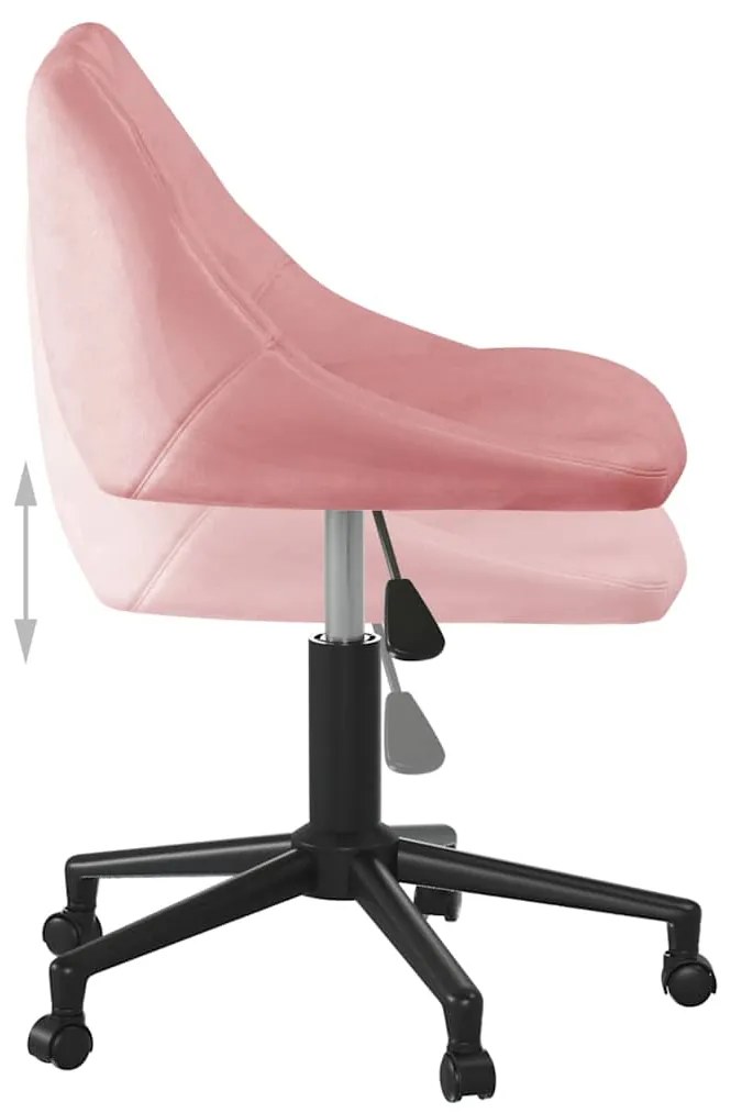 Cadeira de escritório giratória veludo rosa