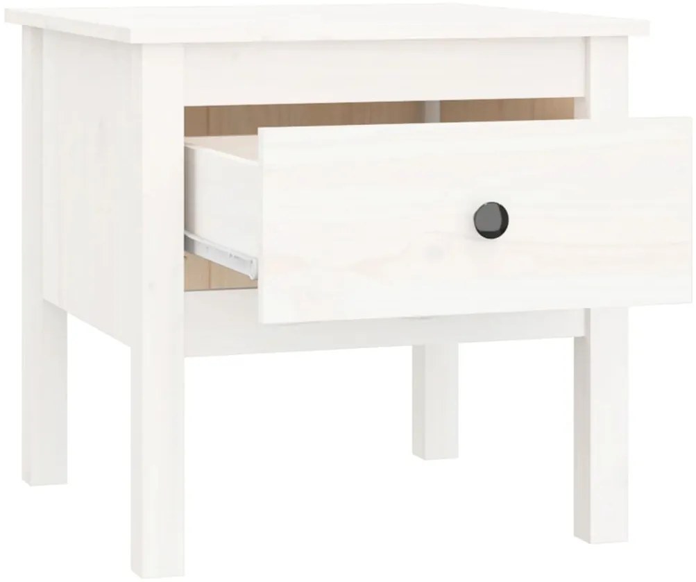 Mesa de apoio 50x50x49 cm pinho maciço Branco